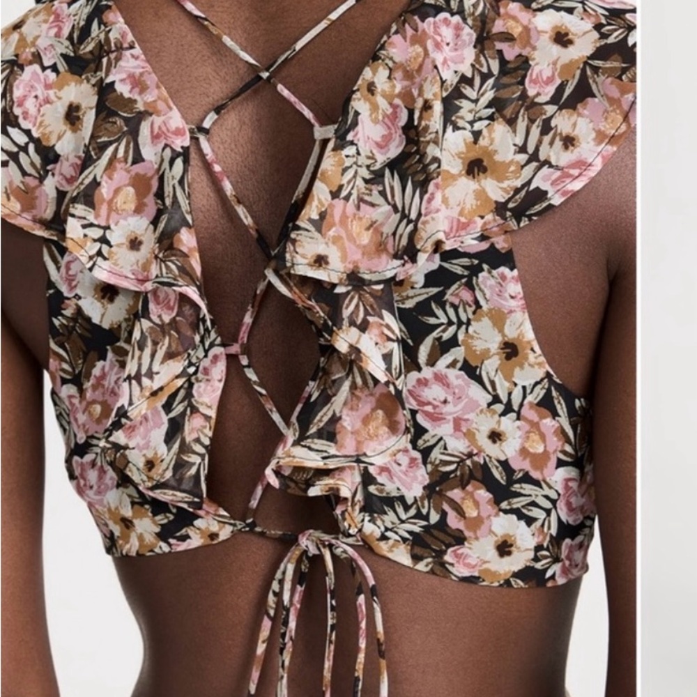 Astr Floral Cutout Maxi Dress in Pink and Black - Picture 4 of 5